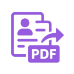 Convert ID Card to PDF icon - violet document with arrow to PDF