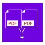 Merge PDF files icon showing two PDF documents combining into one
