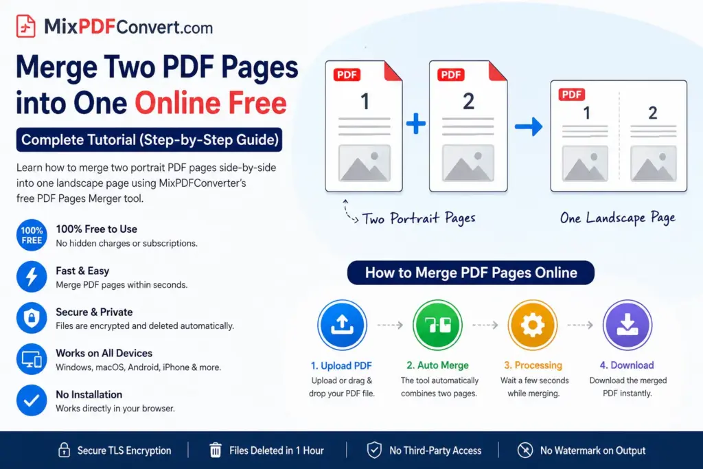 Merge Two PDF Pages into One Online